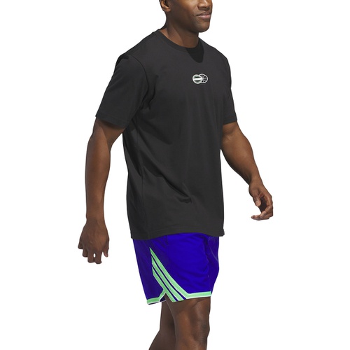 아디다스 Adidas Mens Pick Up Game Graphic Crewneck T Shirt