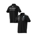 Adidas Mens Black Mercedes AMG Petronas F1 Team Wear Polo Shirt