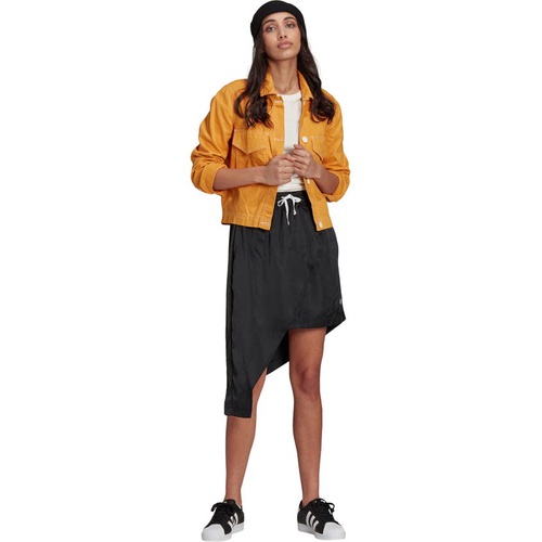아디다스 adidas Originals 3-Stripes Asymmetric Satin Skirt_BLACK
