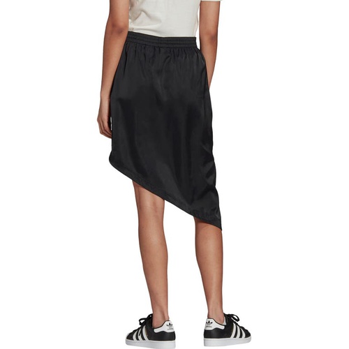 아디다스 adidas Originals 3-Stripes Asymmetric Satin Skirt_BLACK
