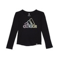 adidas Kids Long Sleeve Scoop Neck Tee (Toddleru002FLittle Kids)