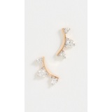 Adina Reyter 14k Gold Three Diamond Amigos Curve Post Earrings