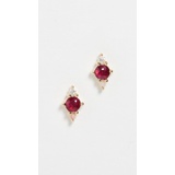 Adina Reyter Amalfi Ruby + Diamond + Pink Opal Trio Earrings