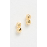 Adinas Jewels Double Ball Stud Earrings