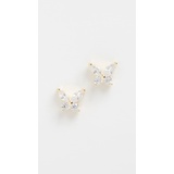 Adinas Jewels Crystal Butterfly Stud Earrings