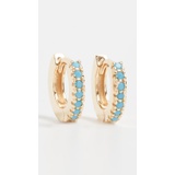 Adinas Jewels Turquoise Huggie Earrings