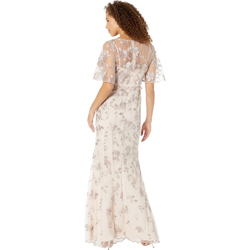  Adrianna Papell Floral Embroidered Mermaid Mob Gown