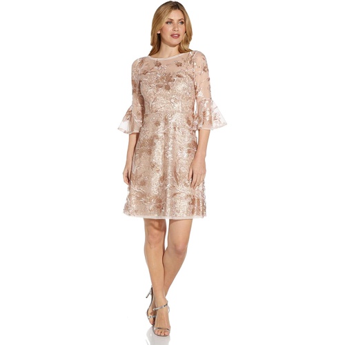  Adrianna Papell Embroidered Sequin Cocktail Dress