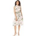 Adrianna Papell Printed Organza Soft Floral Shirtdress