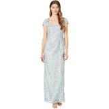 Adrianna Papell Sequin Lace Sweetheart Neck Long Column Mob Gown