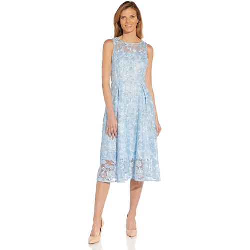  Adrianna Papell Sleeveless Fully Embroidered Midi Dress