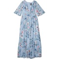 Adrianna Papell Printed Floral Chiffon Gown