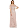 Adrianna Papell Beaded Mesh Gown