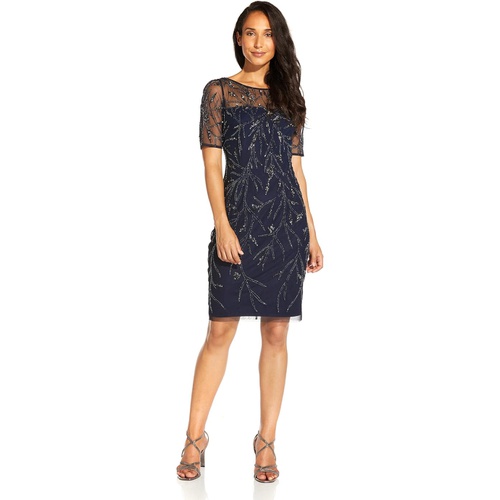  Adrianna Papell Short Sleeve Beaded T-Shirt Dress