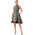 Adrianna Papell Printed Jacquard High-Low Hem Party Dress