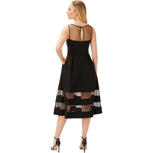  Adrianna Papell Stretch Crepe Cocktail Dress with Illusion Hem Detail