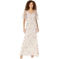 Adrianna Papell Floral Embroidered Mermaid Mob Gown