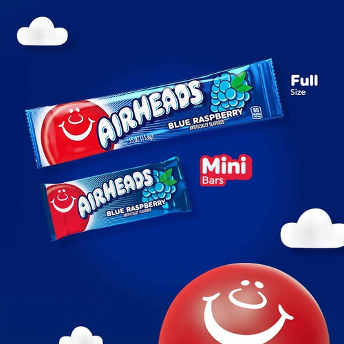  Airheads Candy Mini Bars, Holiday Gift Stocking Stuffer, Assorted Flavors, Individually Wrapped Bulk Box, Non Melting, Party, 25 Pounds