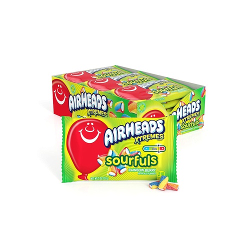  Airheads Xtremes Sourfuls Candy Bag, Rainbow Berry, Non Melting, Bulk Party Bag, 2 oz (Pack of 18)