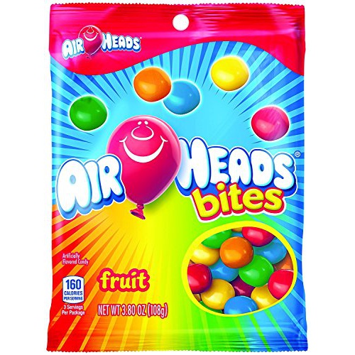  Airheads Bites Candy Peg Bag, Fruit, Non Melting, 3.8 oz (Bulk Pack of 12)