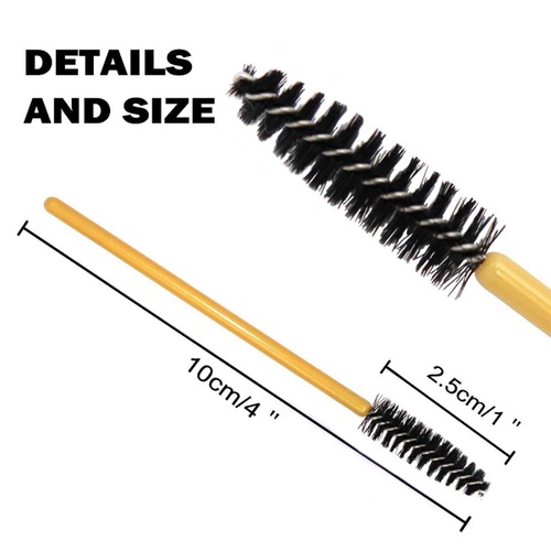  AKStore 100 PCS Disposable Eyelash Brushes Mascara Wands Eye Lash Eyebrow Applicator Cosmetic Makeup Brush Tool Kits (Gold-Black)