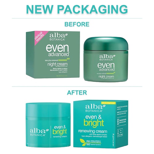  Alba Botanica Even and Bright Renewal Cream 2 Fl. Oz (Packaging May Vary)