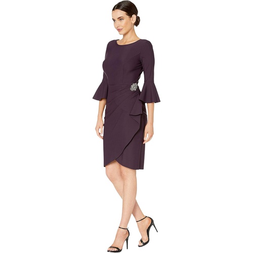  Alex Evenings Short Slimming Dress with Bell Sleeves