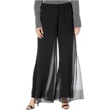 Alex Evenings Chiffon Straight Leg Overlay Pants