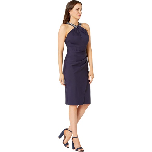  Alex Evenings Short Slimming Dress with Keyhole Cut Out Halter Neckline