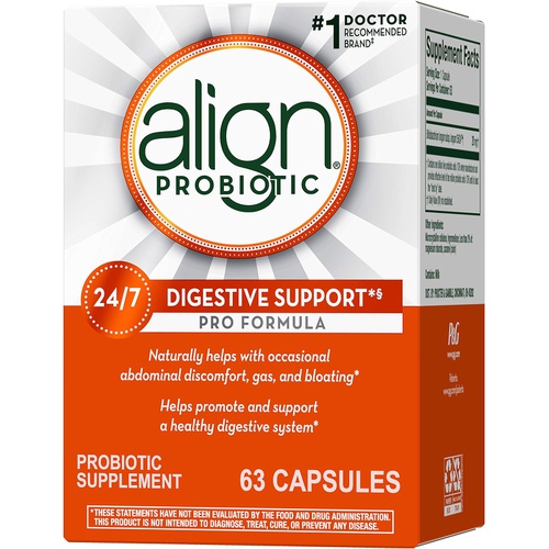  Align Probiotic, Pro Formula, Probiotics for Women and Men, Daily Probiotic Supplement for Digestive Health, Helps Soothe Occasional Abdominal Discomfort, Gas, and Bloating 63 Caps