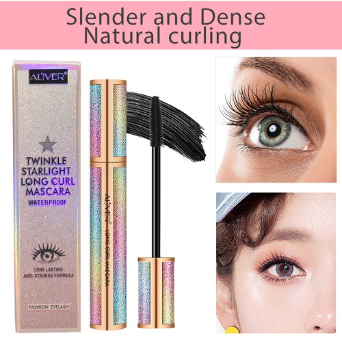  Aliver 4D Eyelash Mascara,Waterproof Mascara, Thicker, Voluminous Eyelashes, Long-Lasting,Smudge-proof Long Lash Mascara Natural Eye Makeup (Starlight)