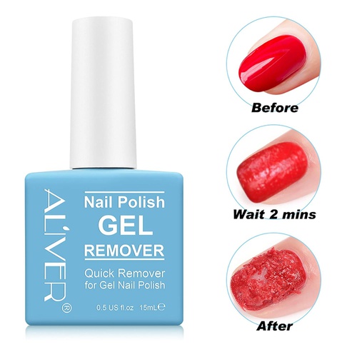  Aliver Gel Nail Polish Remover, Easily & Quickly Removes Soak-Off Gel Nail Polish, Professional Nail Polish Remover, Protect Your Nails, Take effect in 3-5 Minutes, 0.5 Fl Oz