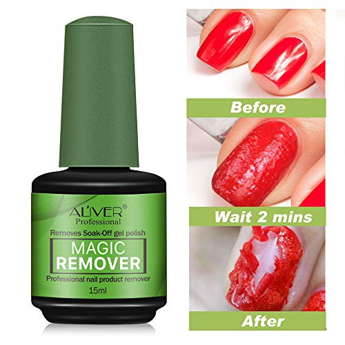  Aliver 2Pack Magic Nail Polish Remover, Professional Easily & Quickly Removes Soak-Off Gel Nail Polish in 3-5 Minutes, Dont Hurt Nails