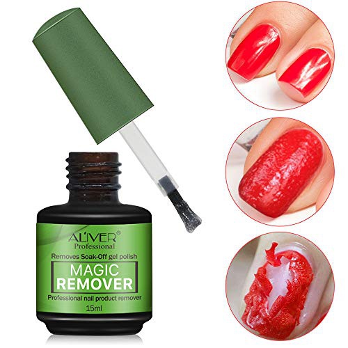  Aliver 2Pack Magic Nail Polish Remover, Professional Easily & Quickly Removes Soak-Off Gel Nail Polish in 3-5 Minutes, Dont Hurt Nails