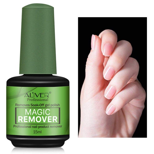  Aliver 2Pack Magic Nail Polish Remover, Professional Easily & Quickly Removes Soak-Off Gel Nail Polish in 3-5 Minutes, Dont Hurt Nails