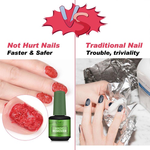  Aliver 2Pack Magic Nail Polish Remover, Professional Easily & Quickly Removes Soak-Off Gel Nail Polish in 3-5 Minutes, Dont Hurt Nails