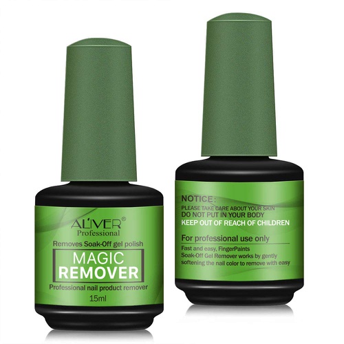  Aliver 2Pack Magic Nail Polish Remover, Professional Easily & Quickly Removes Soak-Off Gel Nail Polish in 3-5 Minutes, Dont Hurt Nails