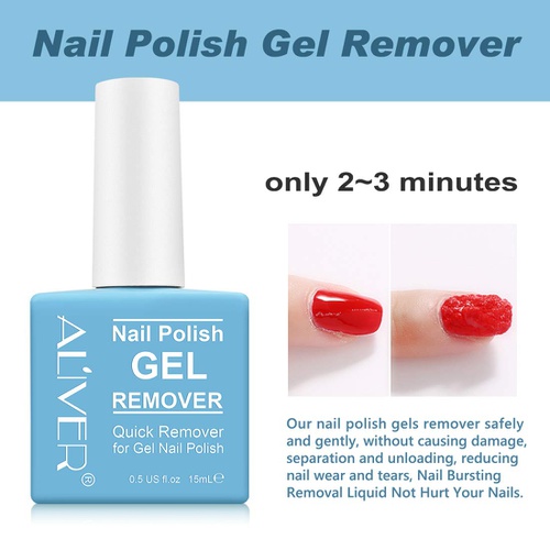  Aliver Magic Nail Polish Remover 2 pack, Professional Nail Gel Polish Remover with acetone, In 3 mins Quickly Removes Soak-Off Gel Polish UV Art Nail Lacquer, [Dont Hurt Nails]