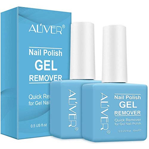  Aliver 2Pack Magic Nail Polish Remover, Professional Easily & Quickly Removes Soak-Off Gel Nail Polish in 3-5 Minutes, Dont Hurt Nails