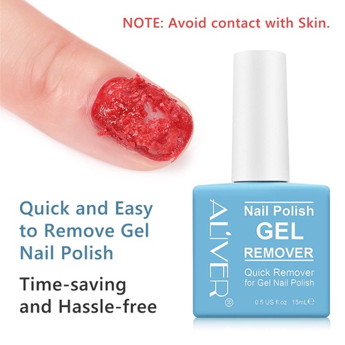  Aliver 2Pack Magic Nail Polish Remover, Professional Easily & Quickly Removes Soak-Off Gel Nail Polish in 3-5 Minutes, Dont Hurt Nails