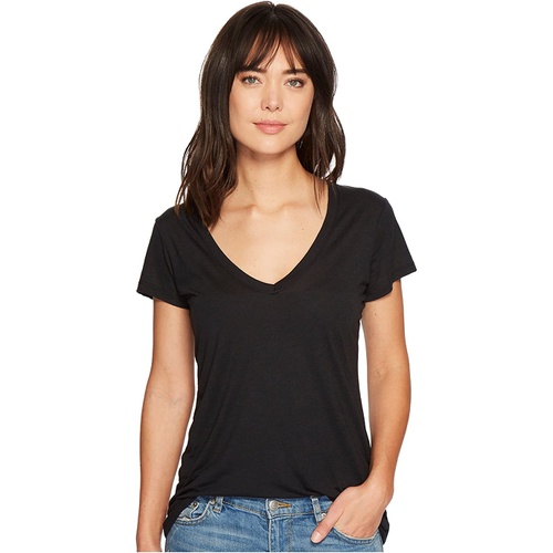  Alternative Melange Burnout Jersey Slinky V-Neck