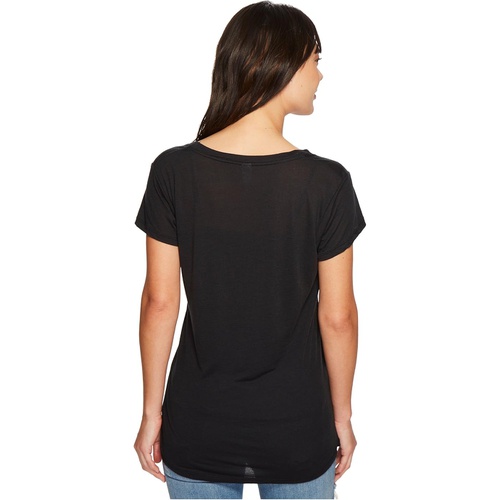  Alternative Melange Burnout Jersey Slinky V-Neck