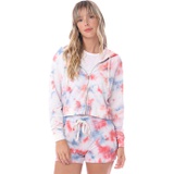 Alternative Tie-Dyed Lightweight Grench Terry Cropped Zipped Hoodie