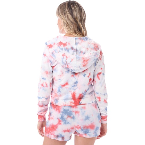  Alternative Tie-Dyed Lightweight Grench Terry Cropped Zipped Hoodie