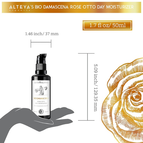  Alteya Organics Alteya USDA Organic Day Face MoisturizerBioDamascena - With Organic Bulgarian Rose Oil, Anti-Aging, 50ml