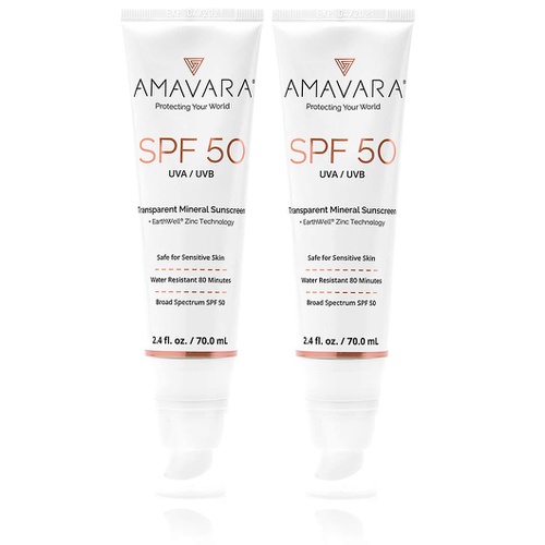  Amavara Tinted Mineral Sunscreen SPF 50 2.4oz | Zinc Oxide, Reef Safe, Vegan, Broad Spectrum, Safe for Sensitive Skin (2-Count)