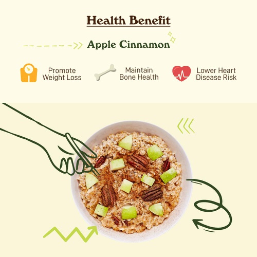  Amazin Graze Goodness Bowl Apple Cinnamon Instant Oatmeal 8.46oz Breakfast Cereal with Pecans, Raisins, Puffed Quinoa, Chia Seeds, Cinnamon - High in Fiber & Protein - 6 counts x 1