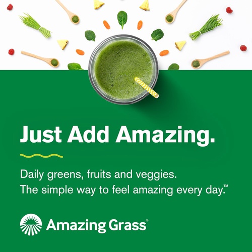  Amazing Grass Vegan Collagen Booster Smoothie Mix: Plant Based Collagen Support Smoothie Booster with Amla, Schisandra & Maqui Berry, 30 Servings