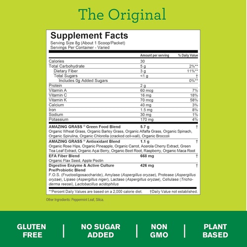  Amazing Grass Green Superfood: Super Greens Powder with Spirulina, 60 Servings & Green Superfood Detox & Digest: Cleanse with Super Greens Powder, Digestive Enzymes & Probiotics, 3