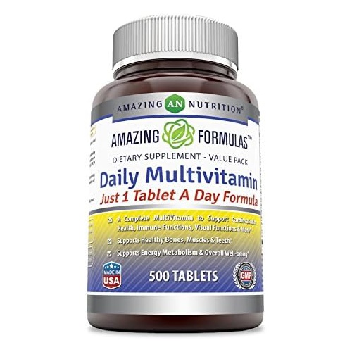  Amazing Nutrition Amazing Formulas Daily Multivitamin Tablets(Non-GMO,Gluten Free)Just 1 Tablets A Day Formula A Complete Multivitamin to Support Cardiovascular Health,Immune Functions,Visual Functi